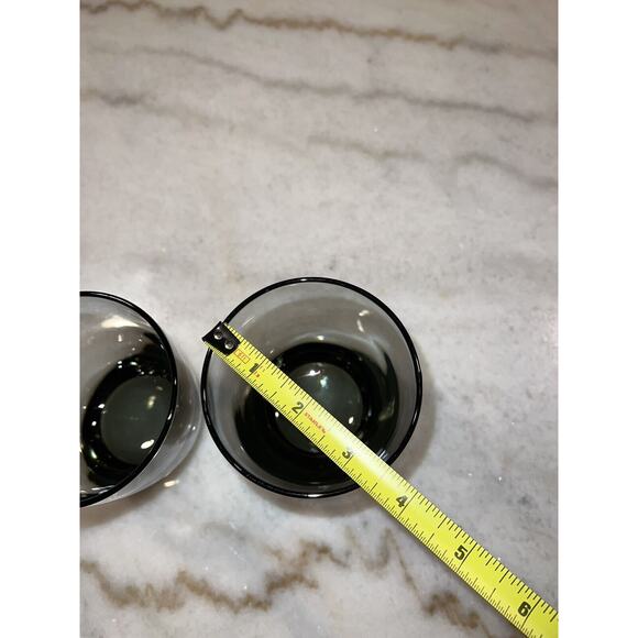 Libbey Double Old Fashioned Rocks Glasses Classic Smoke Gray 4 Modern Set of 2 - Picture 4 of 7